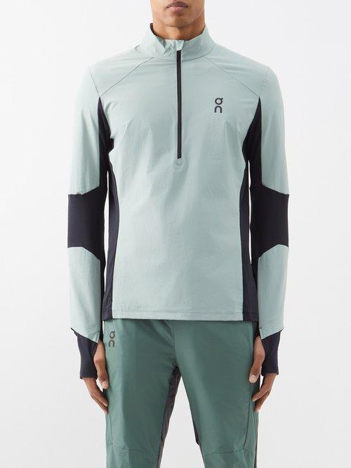 On - Trail Breaker Running Top - Mens - Black Green