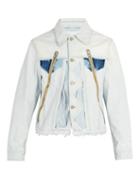 Matchesfashion.com Maison Margiela - Raw Edged Denim Jacket - Mens - Light Blue