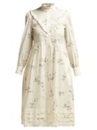 Matchesfashion.com A.p.c. - Nicks Floral Print Ruffled Cotton Dress - Womens - White Multi