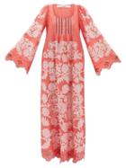 Vita Kin - Mathilde Embroidered Linen-voile Dress - Womens - Pink Multi