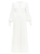 Matchesfashion.com Roksanda - Aunya Balloon Sleeve Crepe Jumpsuit - Womens - Ivory