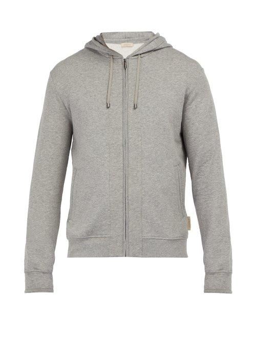 Matchesfashion.com Zimmerli - Stretch Cotton Melange Hooded Sweatshirt - Mens - Grey