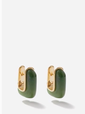Fernando Jorge - Oblong Nephrite-jade & 18kt Gold Earrings - Womens - Green Gold