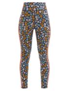 Matchesfashion.com The Upside - Atacama Dance Floral-print Cropped Leggings - Womens - Blue Multi