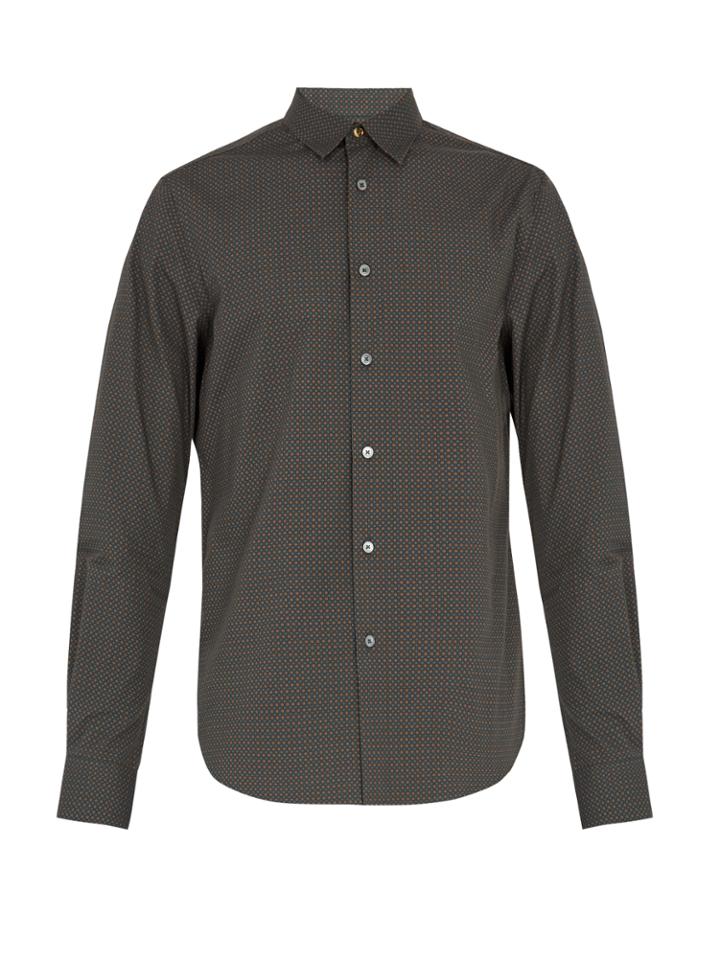 Paul Smith Geometric-print Cotton-poplin Shirt