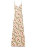 Matchesfashion.com Brock Collection - Onorino Floral Print Cotton Blend Gown - Womens - Beige Multi