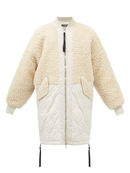 Holden - Longline Wool-blend And Padded-shell Bomber Jacket - Womens - Ivory