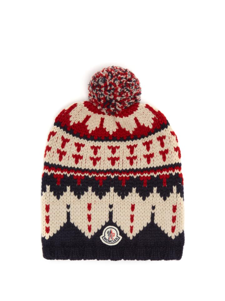 Moncler Wool Pompom Beanie Hat