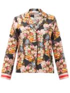 Matchesfashion.com Borgo De Nor - Eden Crystal-button Floral-print Silk Blouse - Womens - Black Multi