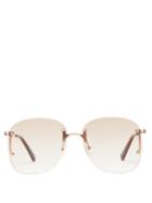 Matchesfashion.com Le Specs - Skyline Square Metal Sunglasses - Womens - Brown