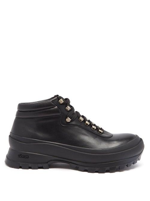Jil Sander - Vibram-sole Leather Hiking Boots - Mens - Black