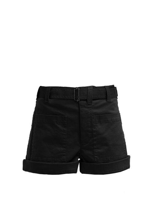 Matchesfashion.com Proenza Schouler Pswl - Utility Stretch Cotton Twill Shorts - Womens - Black