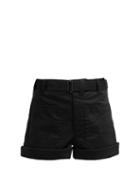 Matchesfashion.com Proenza Schouler Pswl - Utility Stretch Cotton Twill Shorts - Womens - Black