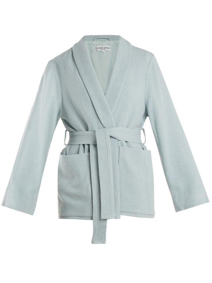 Apiece Apart Shawl-collar Waist-tie Wool Jacket