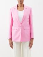 Etro - Fuji Single-breasted Linen-blend Jacket - Womens - Pink