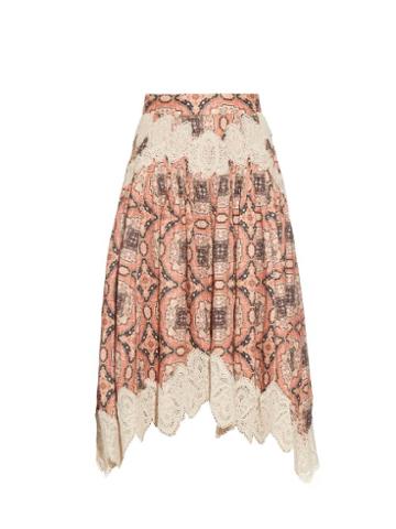 Zimmermann Empire Konya-print Linen Skirt