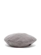Matchesfashion.com Maison Michel - New Billy Prince Of Wales Checked Wool Blend Beret - Womens - Grey