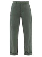 Ladies Rtw A.p.c. - Gaelle Cropped Cotton Chino Trousers - Womens - Khaki
