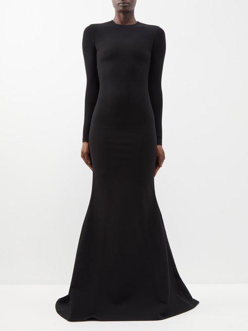 Balenciaga - Mermaid-hem Jersey Gown - Womens - Black