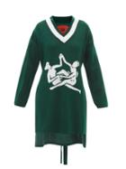 Thebe Magugu - Sisterhood-intarsia Longline Sweater - Womens - Green