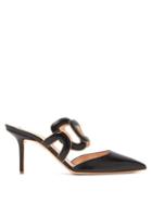 Matchesfashion.com Rupert Sanderson - Mannequin Chain Embellished Leather Mules - Womens - Black