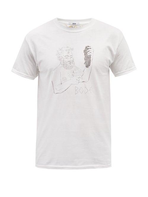 Bode - Bacchus Cotton-jersey T-shirt - Mens - White