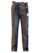 Mihara Yasuhiro - Denim And Canvas Panelled Trousers - Mens - Indigo