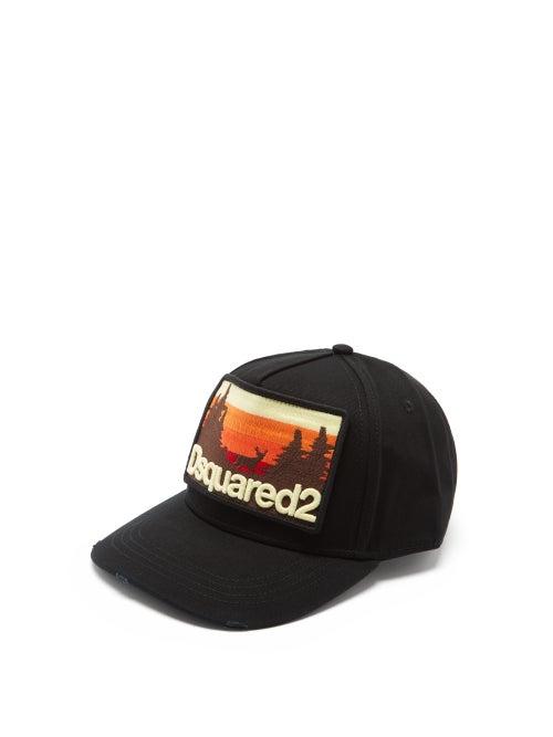 Matchesfashion.com Dsquared2 - Sunset-embroidered Cotton-canvas Baseball Cap - Mens - Black