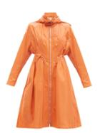 Matchesfashion.com Bottega Veneta - Detachable Macram-hood Leather Coat - Womens - Orange