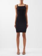 Flore Flore - May Square-neck Ribbed Organic-cotton Dress - Womens - Black