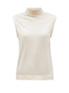 Matchesfashion.com The Row - Bokkai Roll-neck Sleeveless Jersey Top - Womens - Cream
