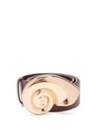Matchesfashion.com Gabriela Hearst - Golden Ratio Shell-buckle Leather Belt - Womens - Burgundy