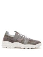 Matchesfashion.com Ami - Running Lucky 9 Suede And Mesh Trainers - Mens - Grey