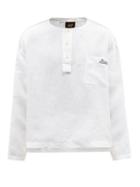 Loewe Paula's Ibiza - Linen-blend Henley Shirt - Mens - White