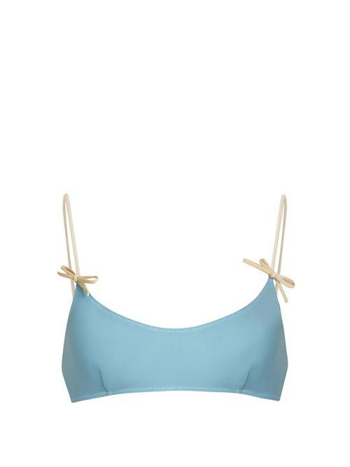 Matchesfashion.com Roxana Salehoun - Bikini Top - Womens - Light Blue