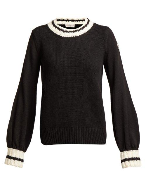 Matchesfashion.com Moncler - Wool And Cashmere Blend Sweater - Womens - Black