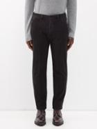 Thom Sweeney - Cotton-corduroy Slim-leg Trousers - Mens - Dark Brown