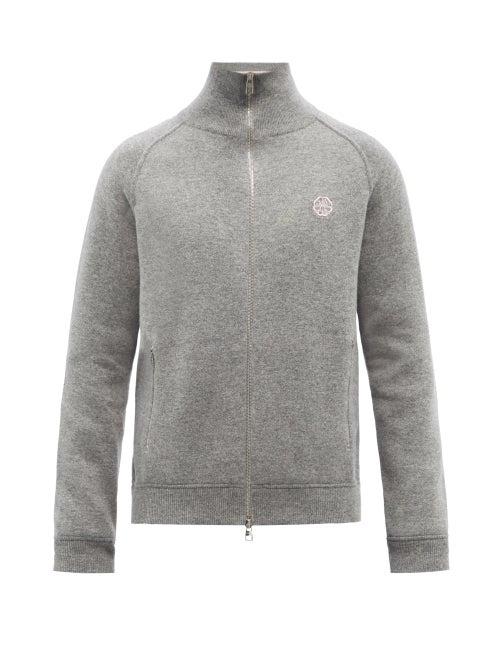 Alexander Mcqueen - Logo-embroidered Cashmere Track Jacket - Mens - Light Grey