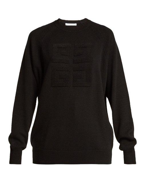 Matchesfashion.com Givenchy - Logo Stitched Cashmere Sweater - Womens - Black