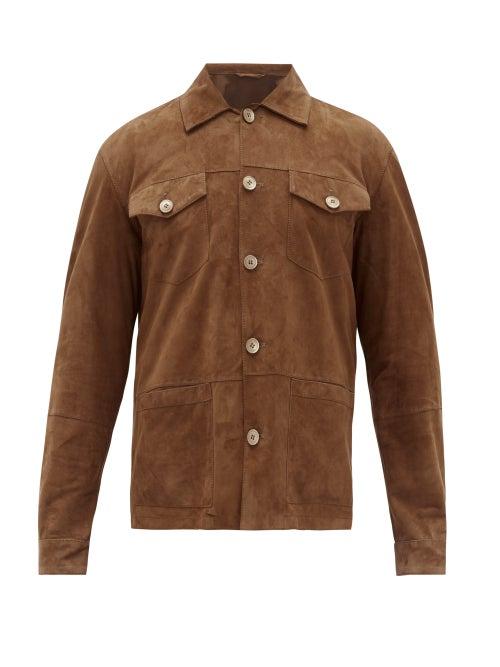 Matchesfashion.com Altea - Derby Suede Jacket - Mens - Brown