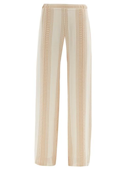 Zeus + Dione - Alcestes Woven Silk-blend Trousers - Womens - Beige White