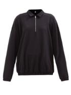 Totme - Quarter-zip Organic Cotton-jersey Top - Womens - Black