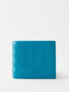 Bottega Veneta - Intrecciato-leather Bi-fold Wallet - Mens - Blue