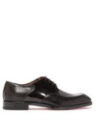 Matchesfashion.com Christian Louboutin -  Mon Homme Embossed Leather Derby Shoes - Mens - Brown
