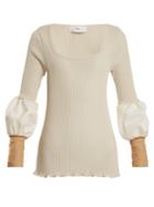 Toga Teleco Mesh-cuff Ribbed-knit Sweater