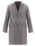 Matchesfashion.com Officine Gnrale - Matt Single-breasted Wool-blend Herringbone Coat - Mens - Grey