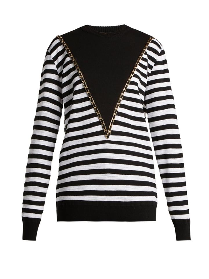 Balmain Chain-embellished Cotton-blend Sweater