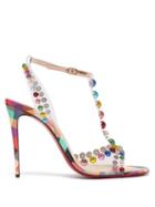Matchesfashion.com Christian Louboutin - Faridaravie 100 Studded Checked Leather Sandals - Womens - Multi