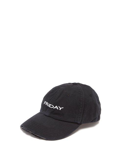 Matchesfashion.com Vetements - X Reebok Friday Embroidered Cotton Cap - Womens - Black