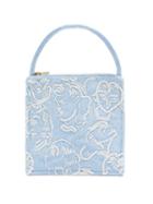 Matchesfashion.com Shrimps - Augusta Bead-embellished Silk Handbag - Womens - Blue Multi